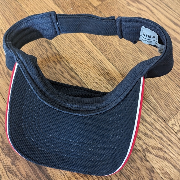 Simplicity Beau Rivage Deep Navy Blue Red Triming Visor Hat - Picture 2 of 6